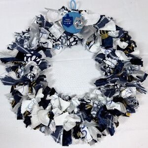 HANUKKAH RAG WREATH 14" HANDCRAFTED DOOR WALL DECOR BEAUTIFUL ONE OF A KIND GIFT
